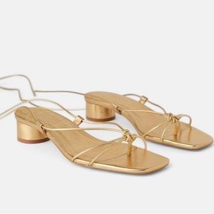 ZARA gold strappy sandals. EU 40
